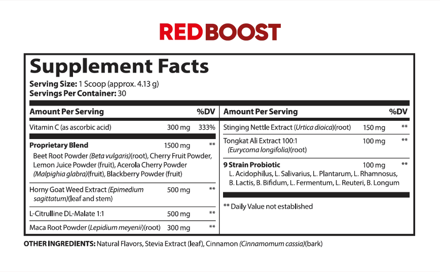 red boost supplement facts