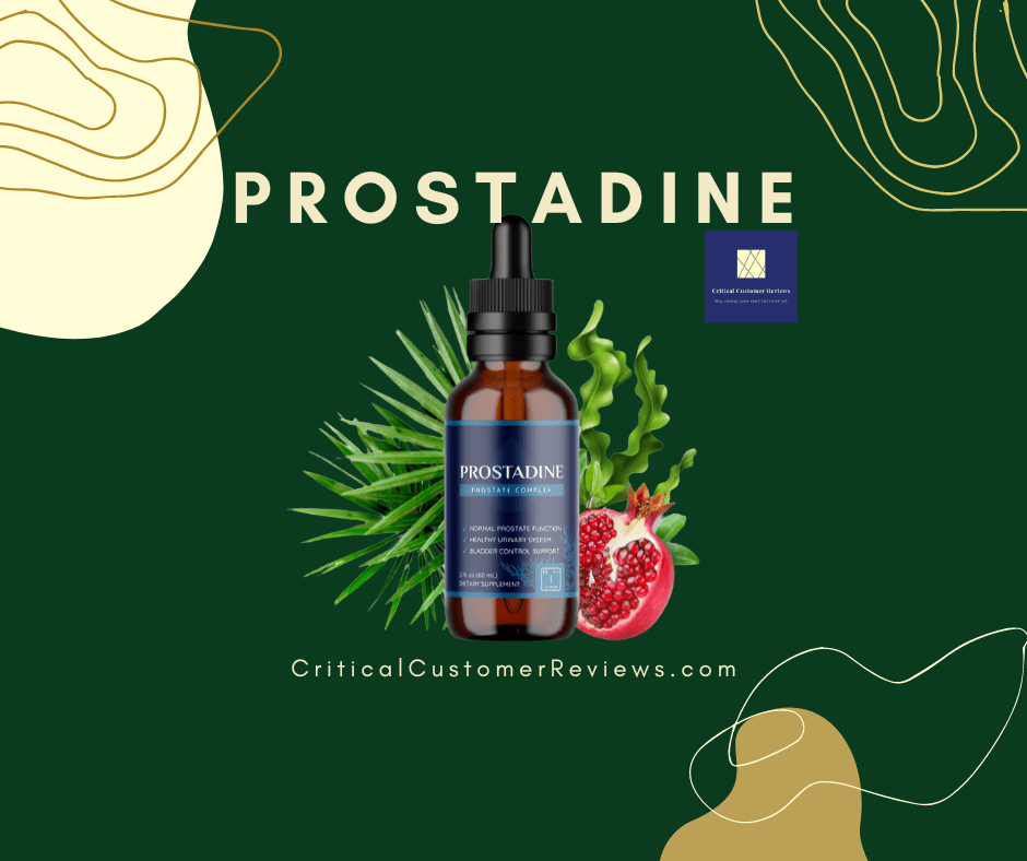 Prostadine scam: Single bottle of Prostadine prostate supplement against a green background for Prostadine scam reviews.