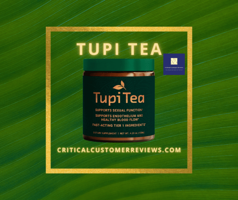 Tupi Tea Reviews: Single bottle of Tupi Tea, men's health supplement against a green background for Tupi Tea reviews.