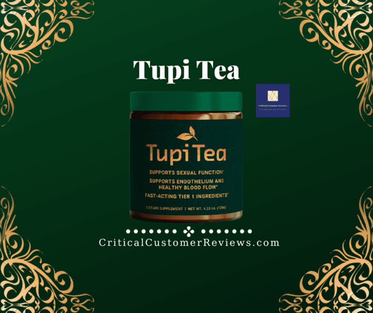 Tupi Tea Scam: Single bottle of Tupi Tea, men's health supplement against a green background for Tupi Tea scam investigation.